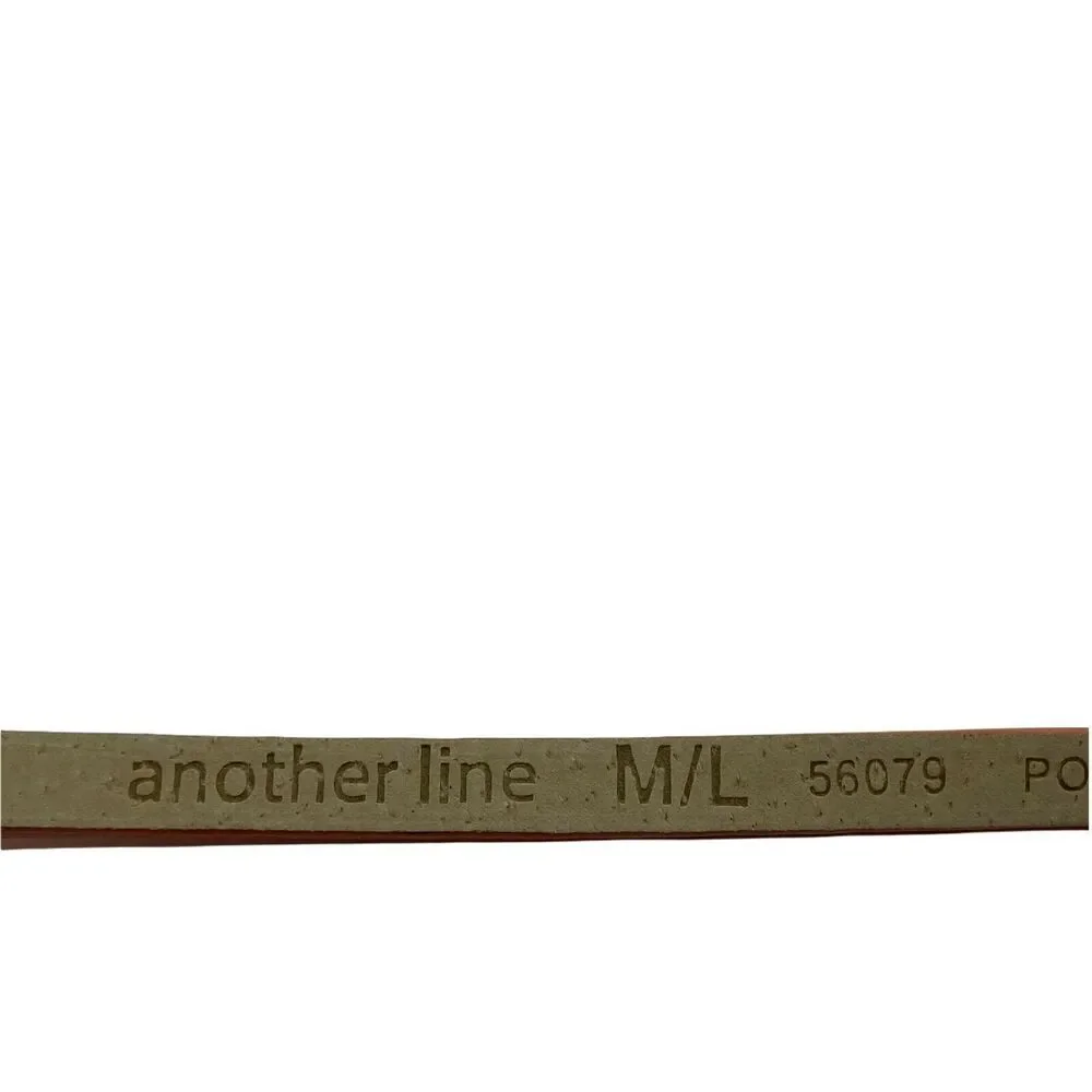 Toggle Belt Another Line Women's Orange Polyurethane Gold Stud Adjustable sz M/L